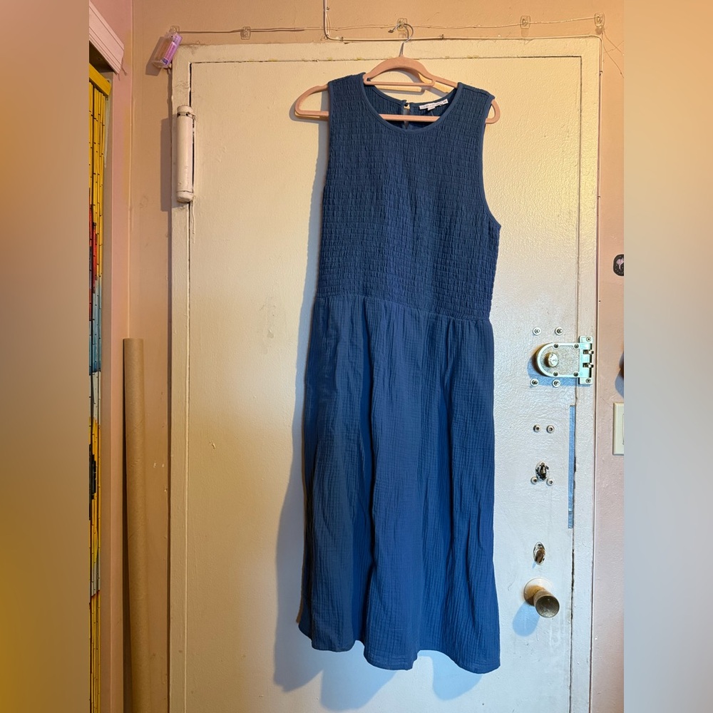 Threads 4 Thought Blue Smocked Midi Sundress